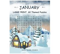 January Daily Word Search: Excerise your brain with a January themed daily word puzzle challege, LARGE PRINT, Puzzle Tracker, 60 Puzzles