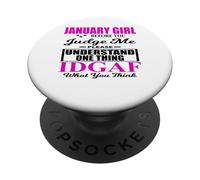 January Girl Judge Me Please Idgaf Lo Que Crees Que Las Mujeres se divierten PopSockets PopGrip Adhesivo