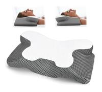 JANUIXCO Almohada Cervicales y Cuello - Almohada Ergonómica para Alivia el Dolor de Cuello y Espalda - Almohada Ortopedica de Espuma Viscoelástica para Dormir de Lado y Boca Arriba