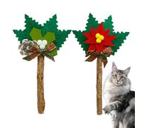 Janurium Palitos de Hierba gatera para Gatos de Interior, Juguete de dentición de Fieltro, 2 Juguetes de Hierba gatera para patear Gatos, de Plata Natural, Lindo Interactivo para Gatos de