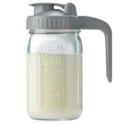 Janzando de leche materna 32 oz Botella de almacenamiento de leche materna de vidrio a prueba de fugas con tapa y pico, jarra de albañil de boca ancha para líquidos, té helado, jugos, botellas de alm