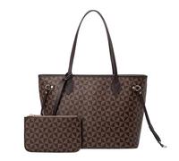 JANZORE Bolsos De Mano Mujer Tote Bag Grande Bolso Bandolera Bolso De Hombro Moda Simple Cuero Bolso 2pcs Set (Marrón)