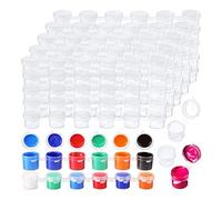 JANZU 100 Tiras 600 Botes Tiras de Pintura VacíAs de Pintura Contenedores de Almacenamiento de PláStico Transparente Suministros para Manualidades de Pintura (3 Ml/ 0,1 Oz)