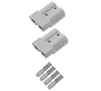 JANZU 2 conectores de conexión rápida de 175 A 600 V para batería, conector rápido, conexión de cabrestante, color gris para cable máximo de 1 AWG
