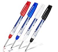 JANZU 4 Piezas Marcadores de alcance profundo Marcador de punta larga Marcador de agujero profundo impermeable Marcadores permanentes de alcance de 30 mm, 4 colores