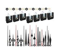 JANZU 7 juegos de mecanismo de movimiento de reloj de cuarzo, mecanismo silencioso de eje corto con manecillas, piezas de mecanismo de reloj de pared