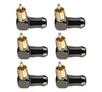 JANZU Conector macho de audio de 90 grados, conector de terminal de altavoz de codo de ángulo recto para soldar, accesorios de repuesto de cable de vídeo, 6 unidades