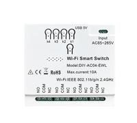 JANZU - Conmutador inteligente WiFi 4CH 85-265V USB 5V 2.4G WiFi módulo de automatización para IFTT Home Fácil de usar