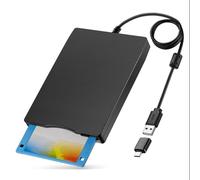 JANZU Lector de Disquetes de 3,5 Pulgadas, Unidad de Disquete Externa USB Tipo A y C, Lector de Disquetes para Ordenador Portátil