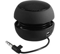 JANZU Mini altavoz portátil con cable de audio de 3,5 mm, altavoz de bajo voltaje para