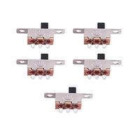 JANZU SS12F15G3 - Panel de 5 interruptores deslizantes (2 posiciones, SPDT 1P2T, 5 unidades)