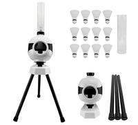 JAOGAUS Macchina per Servire Badminton, Macchine per L'allenamento da Badminton, Lanciatore Portatile per Volano da Badminton con 12 Palline, Adatto per Competizioni di Allenamento Indoor e Outdoor.