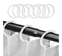 JAONLD 100 Piezas Anillas para Cortinas Anillas Cortina Ducha,4 * 0.5 cm Anillas Cortina Plástico Duro,Reutilizable,Suave para Empujar y Tirar,O-Ring Gancho para Barras de Cortina de Ducha(Blanco)