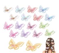 JAONLD 18 Piezas Apliques Mariposa de Encaje, Nueve Colores Mariposas Parches para Ropa, Parches Bordados, para Costura, Ropa de Noche, Ropa de Baile, Adornos de Boda, Bolsos
