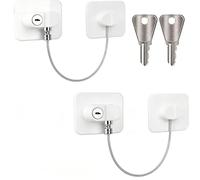 JAONLD 2 Piezas Cerradura para Puerta de Frigorífico Blanco Seguridad Puertas Niños con Autoadhesión Cerradura Nevera con 2 Llaves,para Refrigeradores,Ventanas y Puertas