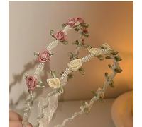 JAONLD 2 Piezas Diadema Mujer Diadema Maquillaje con Perlas y Rosas,Diademas Niña Tocados de Boda Invitada Tocados de Pelo Boda para Bodas,Fiestas,Playas,Festivales