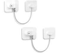 JAONLD 2 Piezas Seguridad Ventanas Niños, Seguridad Puertas Niños con Autoadhesión, Cerradura Nevera, para Refrigeradores, Ventanas y Puertas (Blanco)