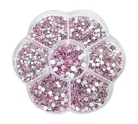 JAONLD 2500 piedras de estrás termofijadas para textiles de cristal para manualidades, tamaños mixtos, 1,5-4,8 mm, piedras de cristal para pegar ropa, zapatos, manualidades, regalo (rosa claro)