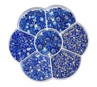 JAONLD 2500 piedras de estrás termofijadas para textiles de cristal para manualidades, tamaños mixtos, 1,5-4,8 mm, piedras de cristal para pegar ropa, zapatos, manualidades, regalo (azul)