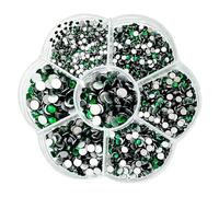 JAONLD 2500 piedras de estrás termofijadas para textiles de cristal para manualidades, tamaños mixtos, 1,5-4,8 mm, piedras de cristal para pegar ropa, zapatos, manualidades, regalo (verde)