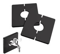 JAONLD 2Piezas 28mm Cubierta Decorativa para Ducha Cubierta Cuadrada de PVC Autoadhesiva para Tuberías Cubiertas Decorativa para Grifos para Cubrir Cables Grifos Tuberías y Agujeros(Negro)