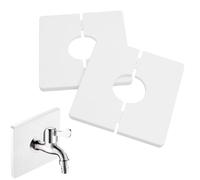 JAONLD 2Piezas Cubierta Decorativa para Ducha Cubierta Cuadrada de PVC Autoadhesiva para Tuberías Cubiertas Decorativa para Grifos para Cubrir Cables Grifos Tuberías y Agujeros (Blanco)
