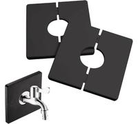JAONLD 2Piezas Embellecedor Grifo Ducha Decorativa 33mm Cubierta Decorativa para Ducha Cubierta Cuadrada de PVC Autoadhesiva para Grifos para Cubrir Cables, Grifos, Tuberías y Agujeros en Las Paredes
