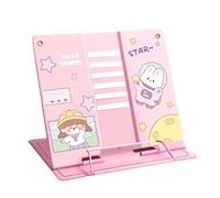 JAONLD Atril para Libros Atril para Libros de Metal Plegable,Atril Estudio con 6 Alturas Ajustables para Leer,Atril Libros para Tableta Música Libro de Recetas Cocina Oficina(Rosa)