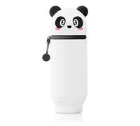 JAONLD Estuche Escolar Kawaii Panda 2 en 1 de Silicona Blanda, Portabolígrafos de Mesa, Dulces Panda, Cute Estuche Papeleria de Cremallera para Lápices de Colores Rotuladores para Niños Niñas