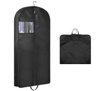 JAONLD Portatrajes 153 cm Bolsas para Guardar Ropa Negro Porta Trajes Caballero Fundas Ropa Armario con Ventana Transparente y Cremallera,Funda Ropa Armario para Viajar y Guardar Trajes