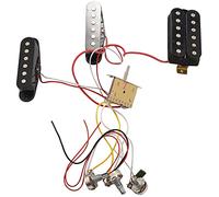 Jaopary de Guitarra EléCtrica ArnéS de Cables Interruptor de 5 VíAs Precableado 2T1V Control SSH Pickup para Negro
