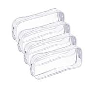 Jaopary Estuche de LáPices con Cremallera de PVC Transparente de 4 Piezas, Bolsa de Maquillaje de Gran Capacidad con Cremallera para PapeleríA de Oficina Escolar ()