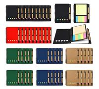 Jaoruizer Paquete de 50 cuadernos de bolsillo y bolígrafos a granel, cuadernos pequeños rayados de 4.25 x 5.25 pulgadas con juego de bolígrafos, notas adhesivas para negocios, oficina, escuela, 5