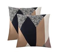 Jaotto 45 x 45 cm Cojines de Sofá Fundas de Almohada, Funda de Cojín de Sofá Elástica Decorativa Juego de 2,Cojín de Sofá Lavable, Fundas de Cama Decorativas para Sofá de Casa Coche(Geometría Naranja)