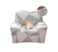 Jaotto Funda para Sofa 1 Plazas Funda Cubre Sofa Ajustable Fundas de Sofá Elasticas Extraíbles Lavables Antideslizante Protector Cubiertas de Sofá con Brazos de Sala de Estar,Línea Blanca