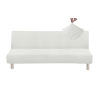Jaotto Funda para Sofá Cama sin Brazos 2/3 Plazas Clic Clac Elastica Fundas Elástica para Sofá Plegable Resistente al Agua Jacquard Protectora para Sofá Cama sin Reposabrazos,Crema
