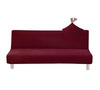 Jaotto Funda para Sofá Cama sin Brazos 2/3 Plazas Clic Clac Elastica Fundas Elástica para Sofá Plegable Resistente al Agua Jacquard Protectora para Sofá Cama sin Reposabrazos,Burdeos