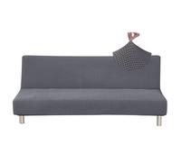 Jaotto Funda para Sofá Cama sin Brazos 2/3 Plazas Clic Clac Elastica Fundas Elástica para Sofá Plegable Resistente al Agua Jacquard Protectora para Sofá Cama sin Reposabrazos,Gris