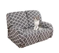 Jaotto Funda para Sofa Reclinable 2 Plazas, 6-Piezas Funda para Sofá Relax Elásticas Universal Ajustables, Cubiertas Protector para Sillón Relax con Bolsillos(Geometria Gris,2 Plazas)