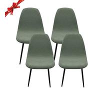 Jaotto Fundas para Sillas Pack de 4,Fundas Sillas de Comedor Redondas Elásticas Ajustables,Diagonale Fundas para Silla Oficina Sin Brazo,Cubiertas de Sillas Redondas para Cocina Estudio,Turquesa
