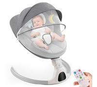 Jaoul Columpios de bebé para bebés, columpio eléctrico portátil para bebé recién nacido, pantalla táctil Bluetooth/función de sincronización de control remoto, 5 velocidades de oscilación, 3