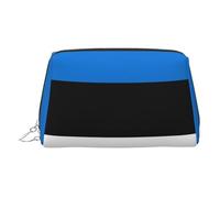 JaoXer Bolsa de maquillaje de cuero dorado, con estampado de bandera de Estonia, bolsa de cosméticos de viaje con cremallera, organizador portátil de artículos de tocador para uso diario, Silver