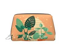 JaoXer Bolsa de maquillaje de piel dorada, bolsa de cosméticos de viaje con estampado de tortuga verde con cremallera, organizador portátil de artículos de tocador para uso diario, Plateado, One Size