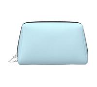 JaoXer Bolsa de maquillaje de piel dorada, color sólido, pequeña impresión fresca, bolsa de cosméticos de viaje con cremallera, organizador portátil de artículos de tocador para uso diario, Plateado