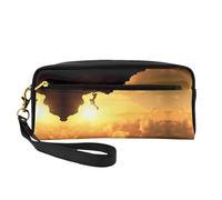 JaoXer Bolsa de maquillaje reutilizable - Organizador de artículos de aseo de viaje, diseño completo, bolsa de cuero con estampado deportivo para mujer, negro, talla única