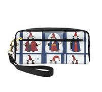 JaoXer Bolsa de maquillaje reutilizable - Organizador de artículos de aseo de viaje, diseño completo, bolsa de cuero con estampado WitchingHour para mujer, color negro, talla única