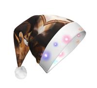 JaoXer Bonito sombrero de Navidad LED para adultos, gorro de fiesta de Año Nuevo, gorro cómodo de Papá Noel de felpa cálida para vacaciones, gorro de feliz gorro