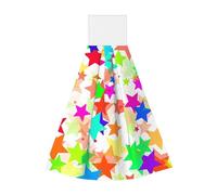 JaoXer Colorful Star - Toallitas de mano de terciopelo coral para colgar, paños de limpieza de secado rápido para cocina, baño, camping y más