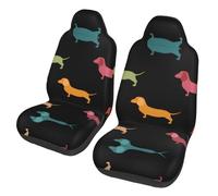 JaoXer Fundas universales para asiento delantero de coche, diseño de perro salchicha, protector para coche, SUV, sedán, camión, interior extraíble y transpirable
