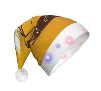 JaoXer Lindo sombrero de Navidad LED con motosierra llorando para adultos, gorro de fiesta de Año Nuevo, gorro cómodo de Papá Noel de felpa cálida, gorro de feliz gorro